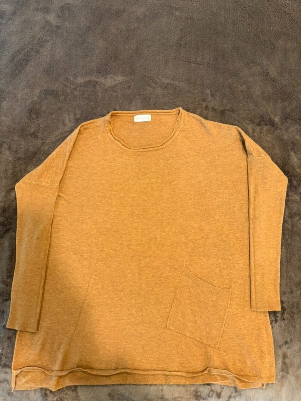 Altar'd State Mustard Yellow Oversized Drop Shoulder Pocket Knit Sweater S/M